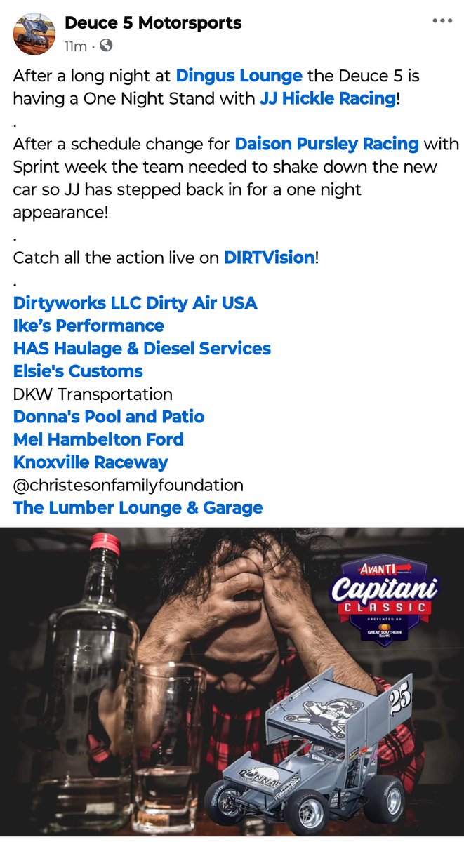 Now this is how you make an announcement and use race day graphics.