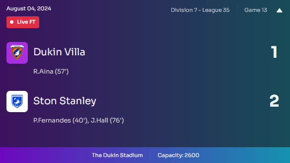 StonStanleyFC's tweet photo. GAME 13 - It was super sub...Jose Hall who was the hero this evening, with the game level at 1-1 he came off the bench to score the winning goal in a 2-1 victory! ๐ตโช๏ธ #StonStanleyFC https://t.co/St93LenQXr