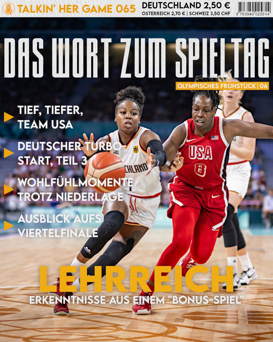 🆕 DWZS | Olympia-Frühstück 06 🥞
Frühstück ist keine Uhr-, sondern eine Mahlzeit. Heute etwas später, aber dafür umso frischer.
<a href="/Siro_TTG/">WNBAgent Siro</a> bespricht mit Gast <a href="/Lino_NBA/">Lino</a> die Partie gegen die USA und versucht sich am "Berechnen" des Viertelfinales.
t1p.de/dwzs-olfr-06 | 📸 DBB