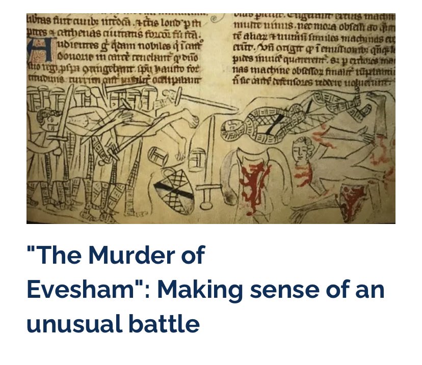 LukeFoddy's tweet photo. The battle of #Evesham was fought #OTD in 1265

Historians often cite the chronicler Robert of Gloucester’s phrase “the murder of Evesham, for battle it was none” to convey the unusual level of violence on that day. But Robert was being much more specific

https://t.co/QgwdBbbhWp https://t.co/nSchXObhLd