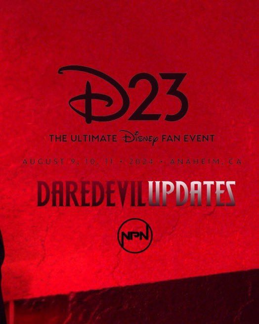DDevilUpdates's tweet photo. #D23 returns this Friday!

We will be in-person LIVE tweeting the Marvel Studios panel where Charlie Cox will be in attendance to promote 'DAREDEVIL: BORN AGAIN'. 

🔔 Be sure to follow us and turn on our notifications for updates! https://t.co/lZPcp0ipgJ