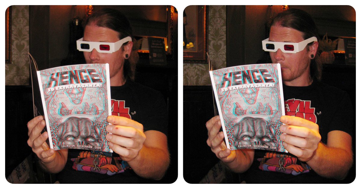 StereoSimian's tweet image. I’m still spreading word of @HENGE_band wherever I go, usually via the HENGE 3D Extravaganza!

Here are several enthralled readers: