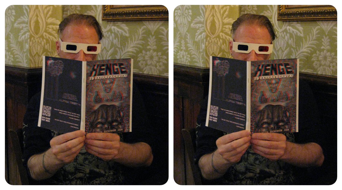 StereoSimian's tweet image. I’m still spreading word of @HENGE_band wherever I go, usually via the HENGE 3D Extravaganza!

Here are several enthralled readers: