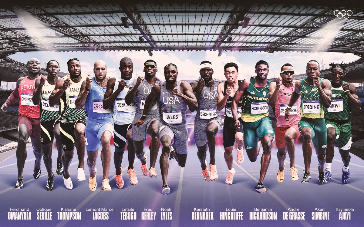 juegosolimpicos's tweet photo. ¡Finalistas de 💯 metros confirmados!

🇯🇲 Kishane Thompson
🇯🇲 Oblique Seville
🇺🇸 Noah Lyles
🇺🇸 Fred Kerley
🇿🇦 Akani Simbine
🇧🇼 Letsile Tebogo
🇮🇹 Lamont Marcell Jacobs
🇺🇸 Kenneth Bednarek

Algunas estrellas quedaron atrás... ¿Quién ganará? https://t.co/35UPtiG7e0