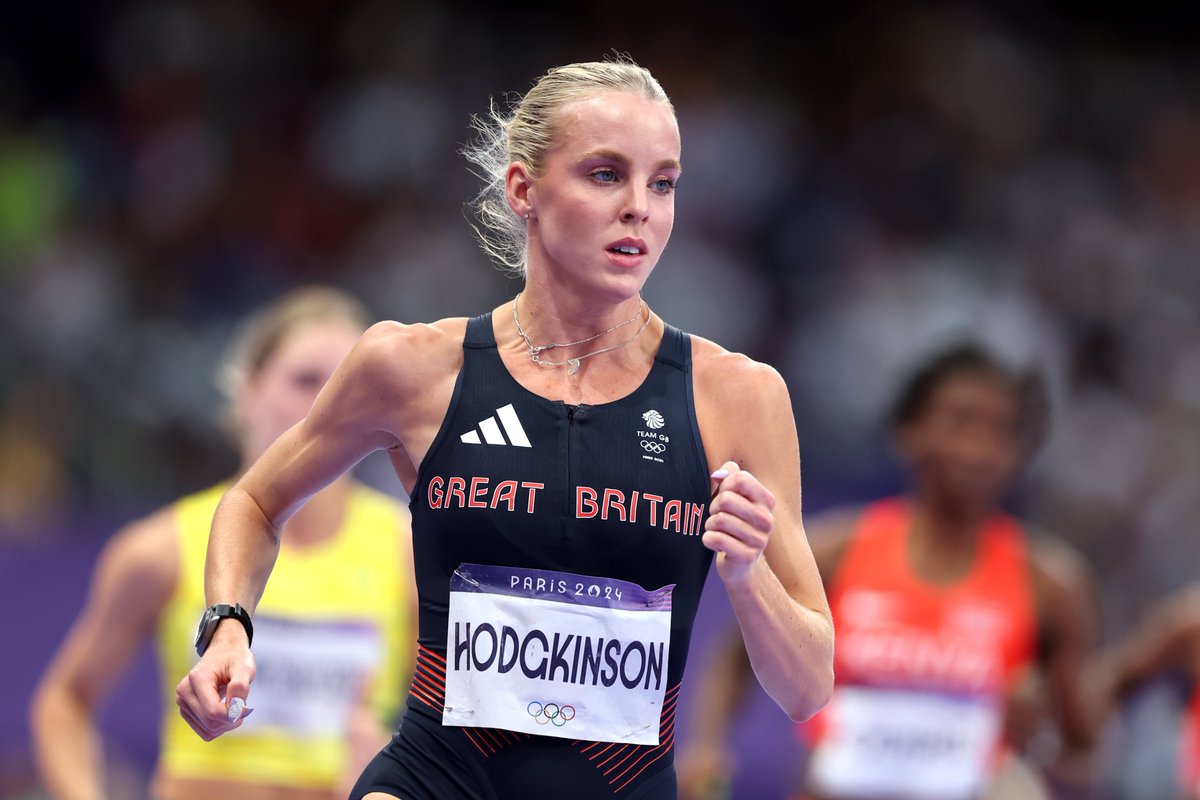 TeamGB's tweet image. Statement of intent from Keely Hodgkinson!

She controls her 800m semi-final to qualify for tomorrow's final in a time of 1:56.86.

#Paris2024