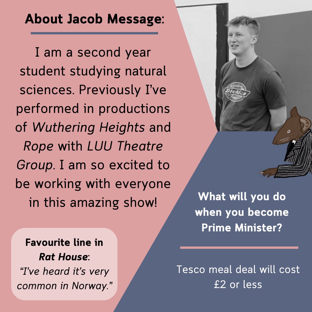 Introducing the cast of ‘Rat House’ [part 2/2]

🐀🏠

We can’t wait to see you in Edinburgh 14th-24th August

#rathouse #edfringe #edinburghfringe #comedy #theatre #fringe