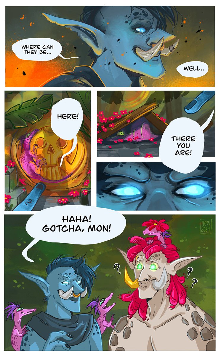 Art fight piece for <a href="/dravatti/">Dravatti (on bsky)</a> and <a href="/sad4pple/">sad4ppleart</a> 
Their OCs Zazis, Kidibai and the babes