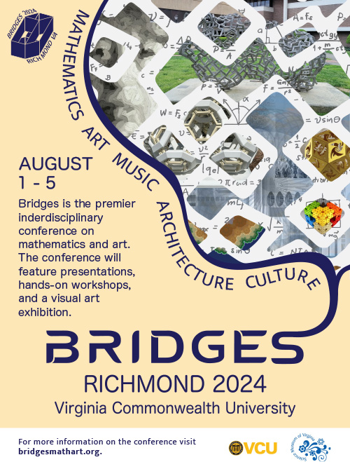 maurici carbó jordi (nummolt apps) 🧮 (@macajo) on Twitter photo Bridges MathArt Conference <a href="/BridgesMathart/">Bridges Math Art</a>
Richmond 2024
Invited Papers
Regular Papers
Short Papers
Workshop Papers
The Bridges Archive 2024:
archive.bridgesmathart.org/2024/#gsc.tab=0
<a href="/ArbolIdeas/">Árbol de Ideas</a> <a href="/MMACA_cat/">Museu de Matemàtiques de Catalunya - MMACA</a> <a href="/creamat1/">CREAMAT</a> Bridges MathArt Conference <a href="/BridgesMathart/">Bridges Math Art</a>
Richmond 2024
Invited Papers
Regular Papers
Short Papers
Workshop Papers
The Bridges Archive 2024:
archive.bridgesmathart.org/2024/#gsc.tab=0
<a href="/ArbolIdeas/">Árbol de Ideas</a> <a href="/MMACA_cat/">Museu de Matemàtiques de Catalunya - MMACA</a> <a href="/creamat1/">CREAMAT</a>