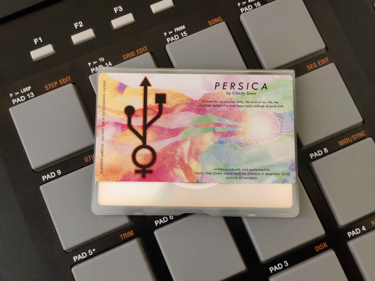 shatterfoil's tweet photo. For the first time, we are also releasing the business card CD edition of Persica from her upcoming @claritysines project. An awesome peek into her girl-fueled future endeavors in music.

The CDs (and tapes) will ship from California. Sale ends midnight PST on August 8th. https://t.co/YORWLDpeTl
