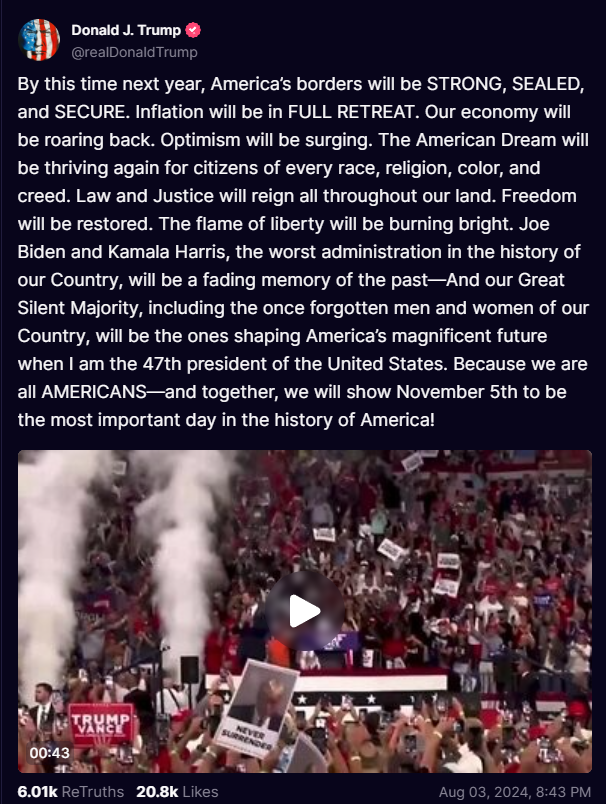 Here's a time line....

"By this time next year..." 
Thank you President @realdonaldtrump!!

truthsocial.com/@realDonaldTru…