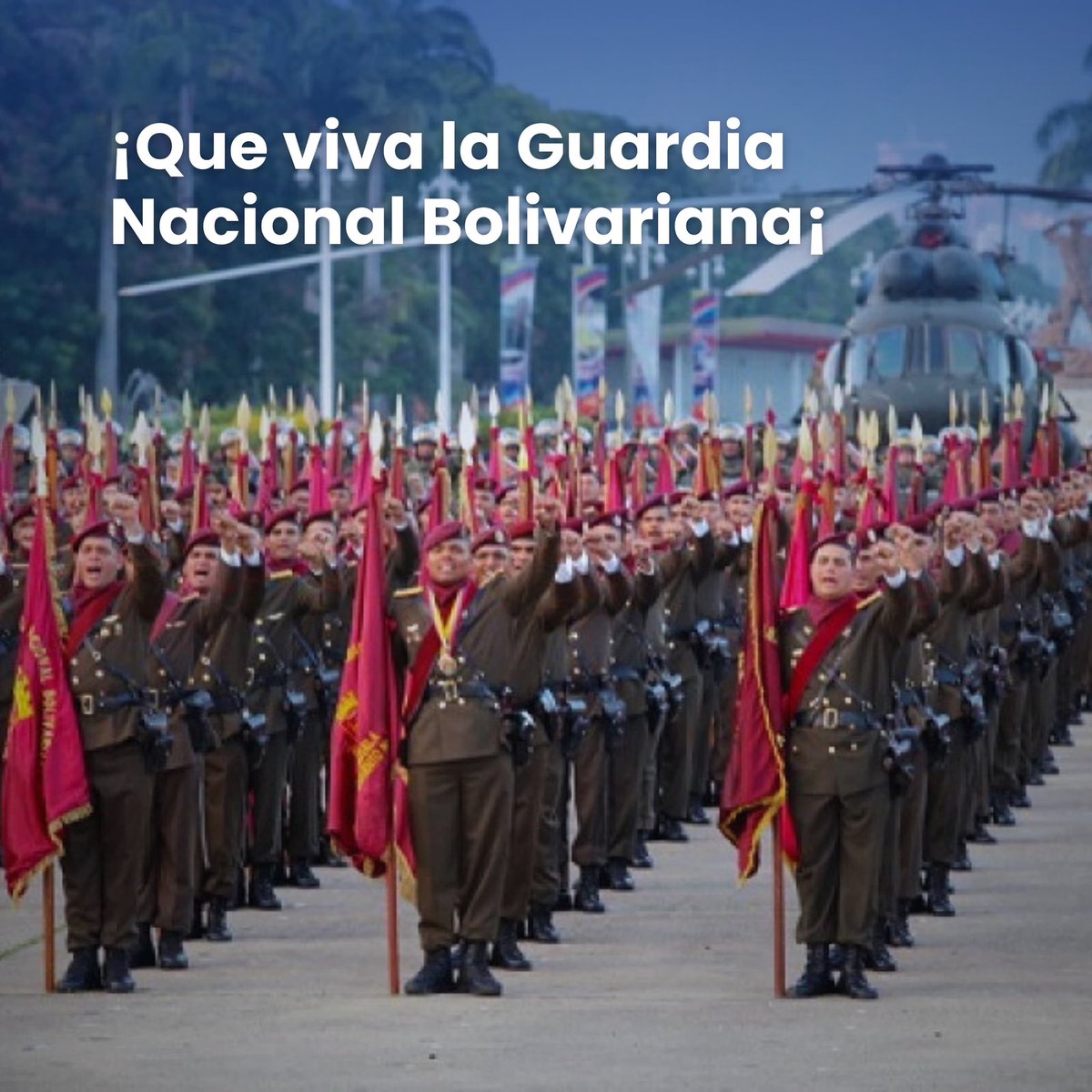 🇻🇪La #GuardiaNacionalBolivariana cumple 87 años de su fundación. Hoy en su día le enviamos un saludo solidario y revolucionario y honramos a sus hombres y mujeres que día a día trabajan por la seguridad de la Patria 💛💙❤️