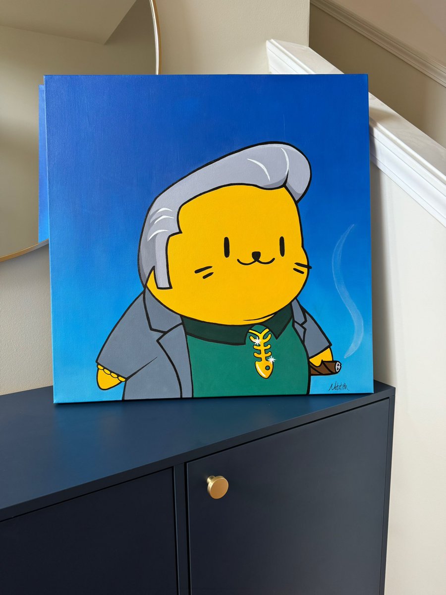 Don’t let anyone tell you painting NFTs is easy 😂

Very excited to ship giveaway winner <a href="/darthsloth420/">{Treesloth}</a>’s Sealson tomorrow! 

Fat Tony, acrylic on canvas.