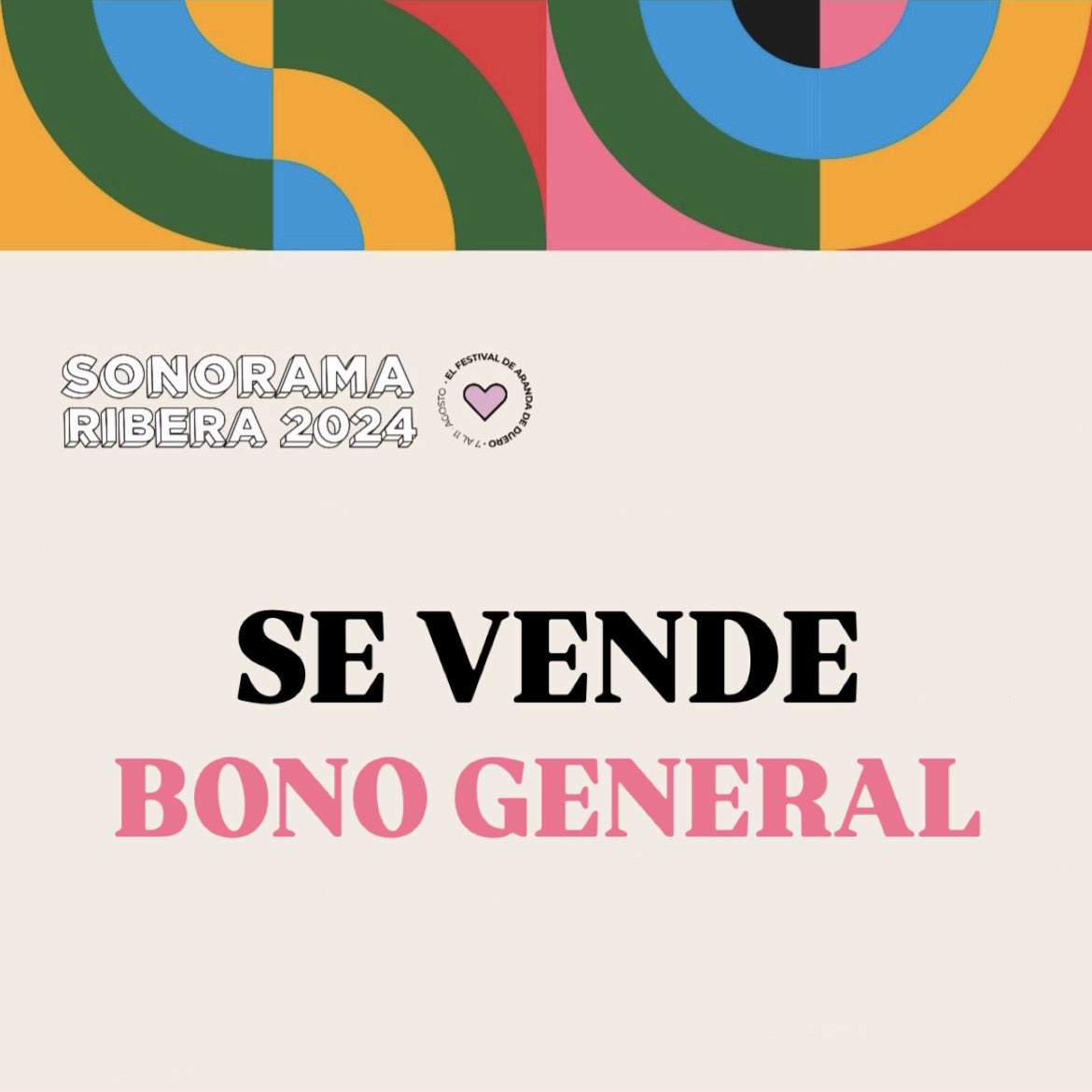 beapeme's tweet photo. Vendo entrada para el SONORAMA (bono general). Precio original. MD 📩

#SonoramaRibera2024 https://t.co/xMQI3rAziG