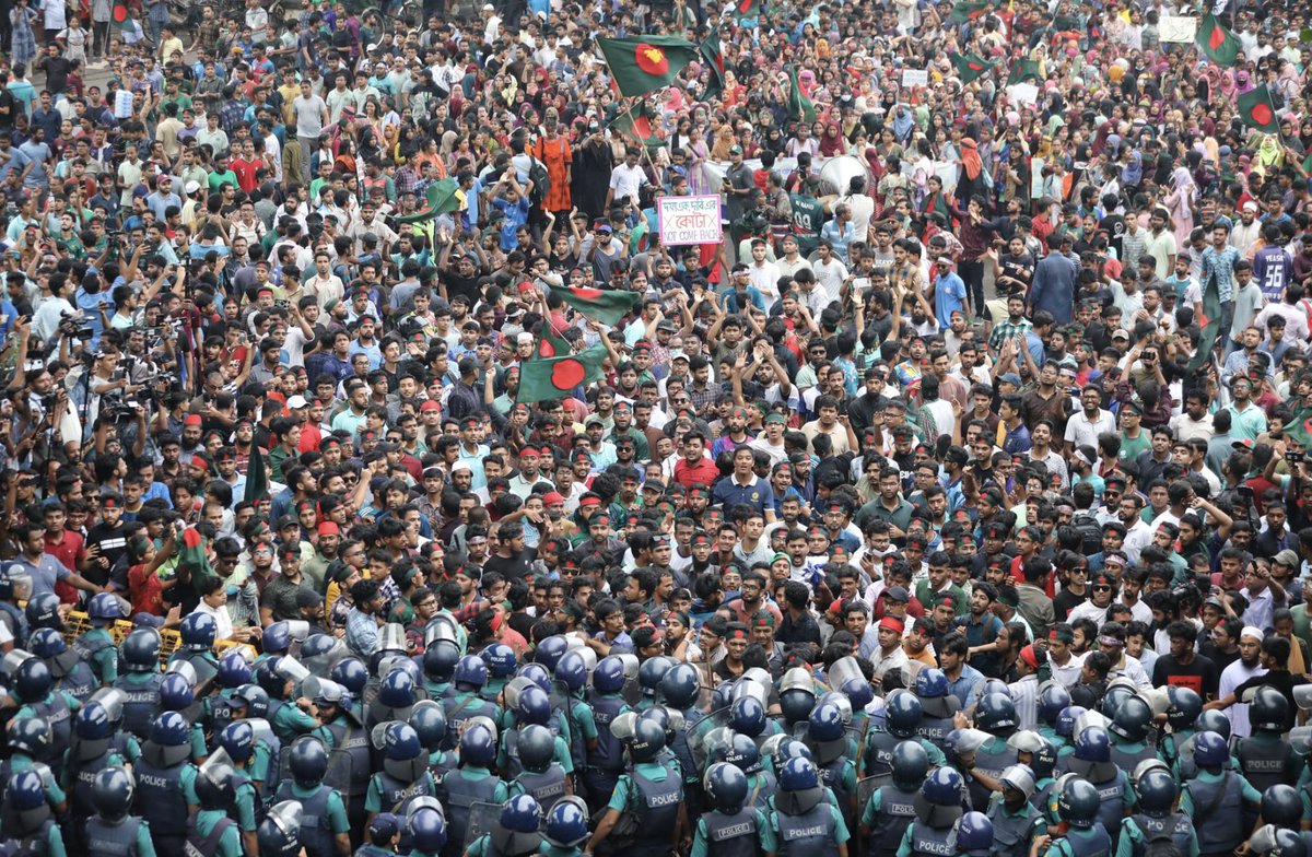 David Bergman (@thedavidbergman) on Twitter photo What Next in #Bangladesh. My thoughts below, and in <a href="/NetraNews/">Netra News</a>
On Sunday, close to 100 people died in Bangladesh, mostly protestors, but the number also includes significant numbers of policemen and governing Awami League members. The government has announced an indefinite What Next in #Bangladesh. My thoughts below, and in <a href="/NetraNews/">Netra News</a>
On Sunday, close to 100 people died in Bangladesh, mostly protestors, but the number also includes significant numbers of policemen and governing Awami League members. The government has announced an indefinite
