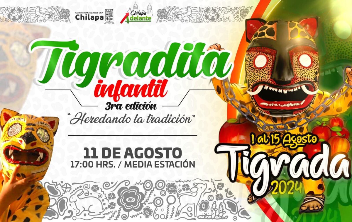 Este 11 de agosto sé parte de nuestra "Tigradita infantil" acompáñanos a partir de las 17:00 hrs.