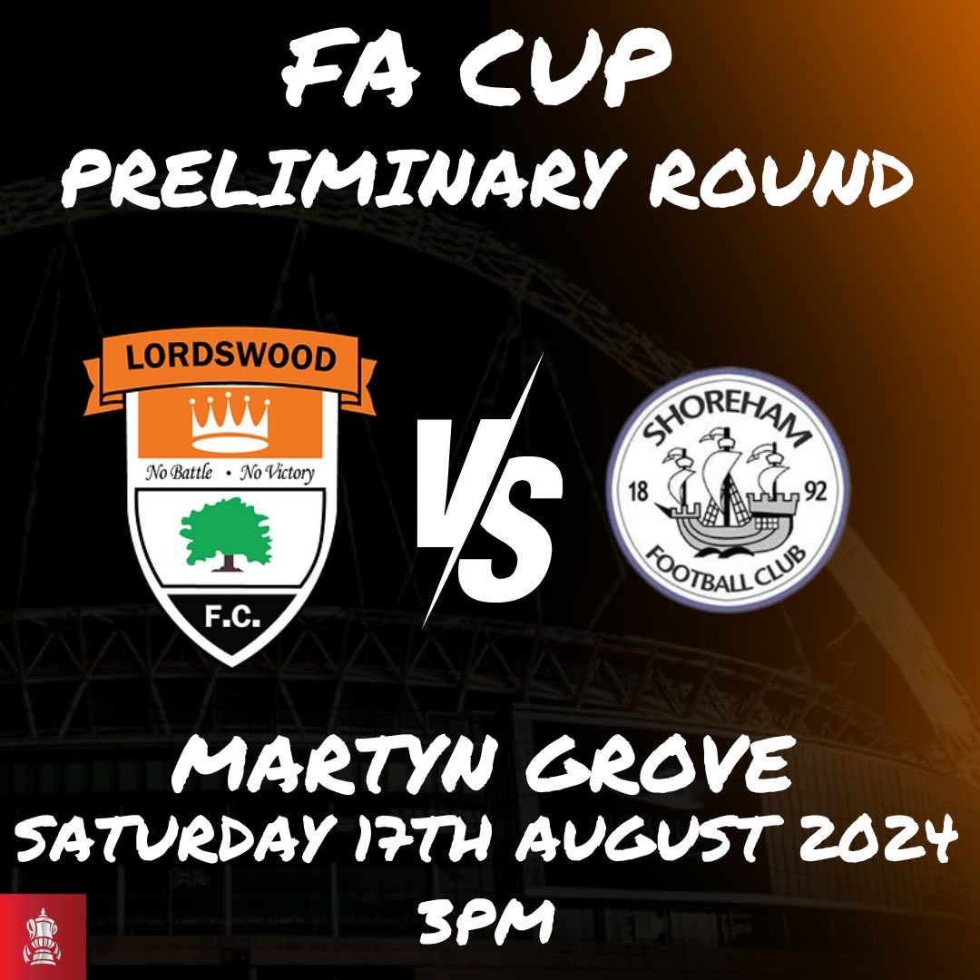 Our <a href="/EmiratesFACup/">Emirates FA Cup</a> Preliminary Round opponents have been confirmed as <a href="/ShorehamFC/">Shoreham FC</a> 

#NoBattleNoVictory