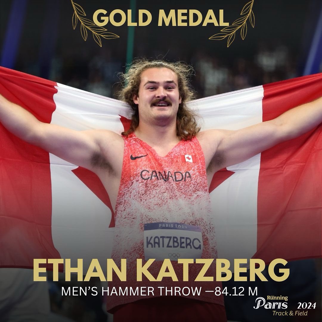 Olympic champion ETHAN KATZBERG has a nice ring to it 🥇

He wins 🇨🇦’s first medal in track and field at <a href="/paris2024/">Paris 2024</a>

#athletics #TeamCanada #Paris2024