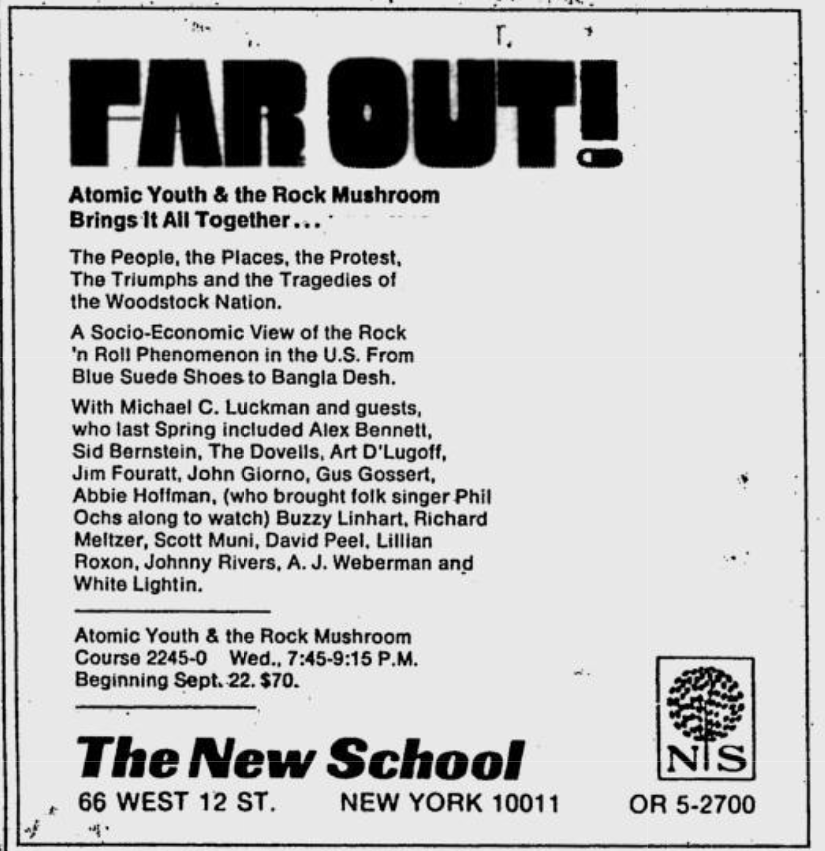The Village Voice Sep 16, 1971
The New School- intrigue!
books.google.com/books?id=W8lHA…