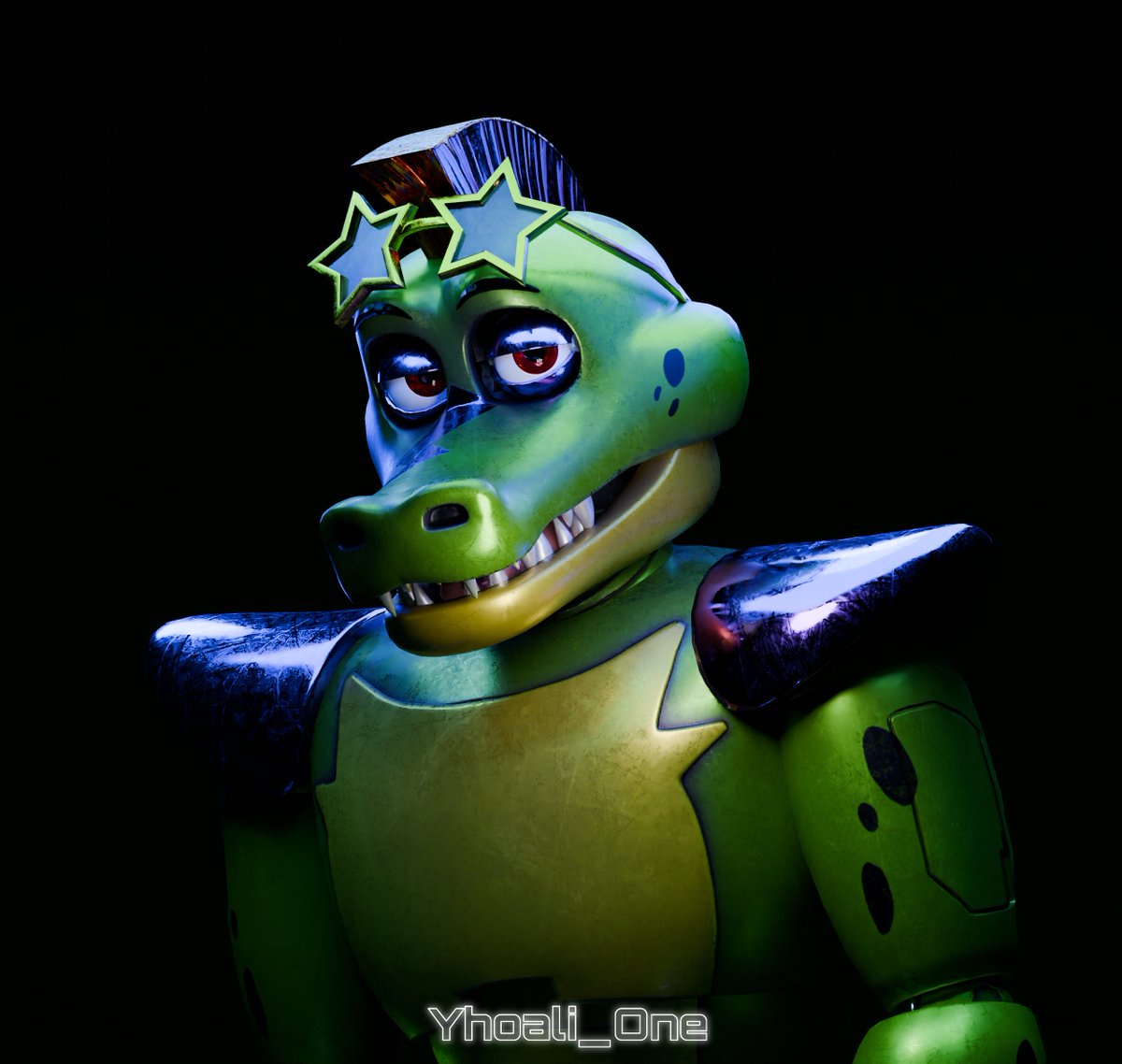 Yhoali_One's tweet image. 🐊💚
Monty also has very shiny and metallic textures...
and the eyes✨
#FNAF #fnafsb #montygator #montgomerygator #securitybreah #fnafsecuritybreach