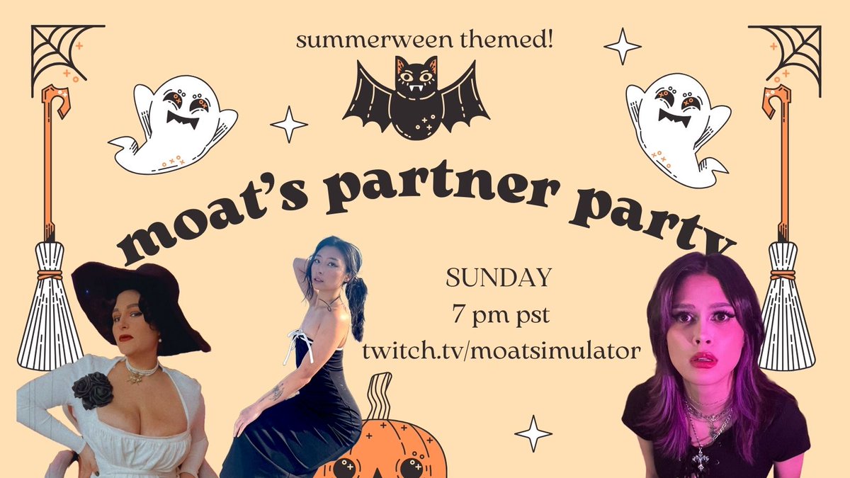 MoatSimulator's tweet photo. 🎃✨COME TO MY PARTNER CELEBRATION STREAM TONIGHT ✨🎃

with @ilyfairykith and @TheFoodieWaifu https://t.co/ERSsQuwTVT