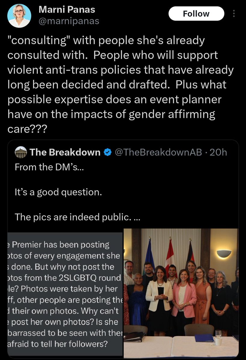 eva_kurilova's tweet photo. This is the kind of rhetoric that gets people hurt. @marnipanas is framing us as "violent" for supporting proposed government legislation. If someone truly believes this is violence, then they will feel justified to stop us by any means necessary for their self-defence. https://t.co/98DWDVzdjl