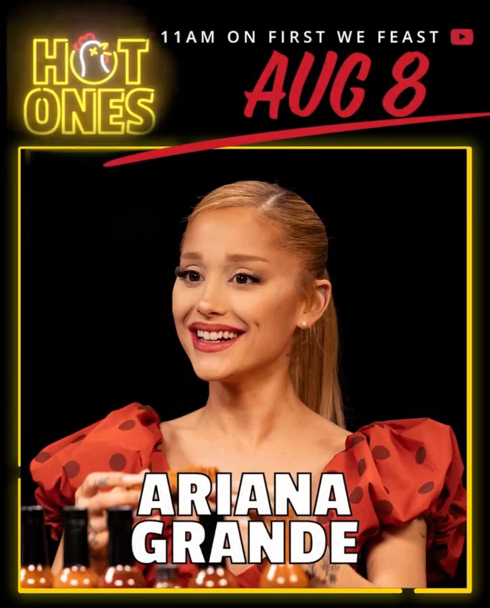 Ariana Grande to appear on ‘Hot Ones’ this Thursday, August 8th.
