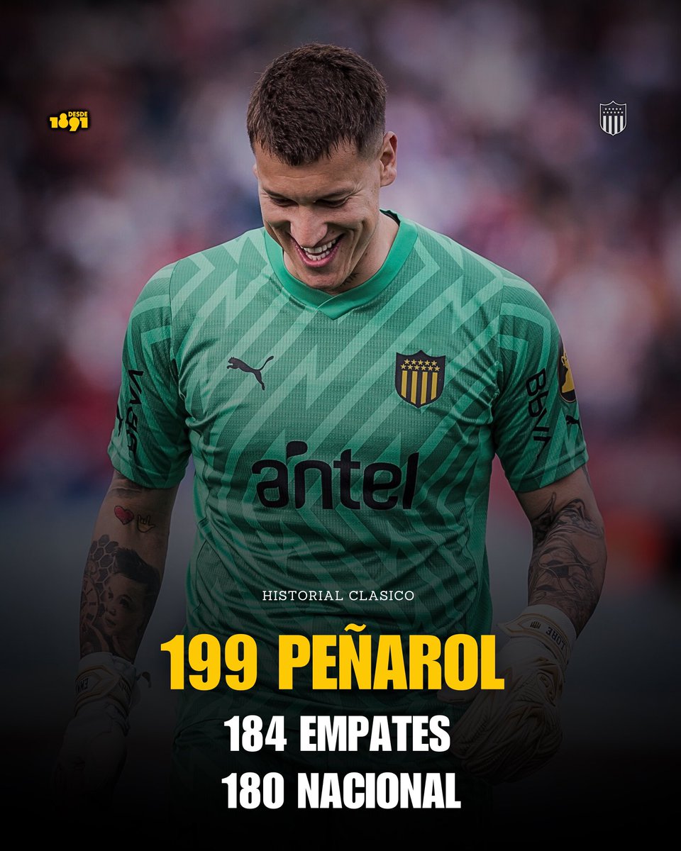Vamos a lo 𝗶𝗺𝗽𝗼𝗿𝘁𝗮𝗻𝘁𝗲.

#Peñarol se mantiene liderando el historial clásico con 𝟭𝟵 victorias de ventaja.

Tras el resultado en los 90’, se suma otro 𝗲𝗺𝗽𝗮𝘁𝗲 en el historial clásico.