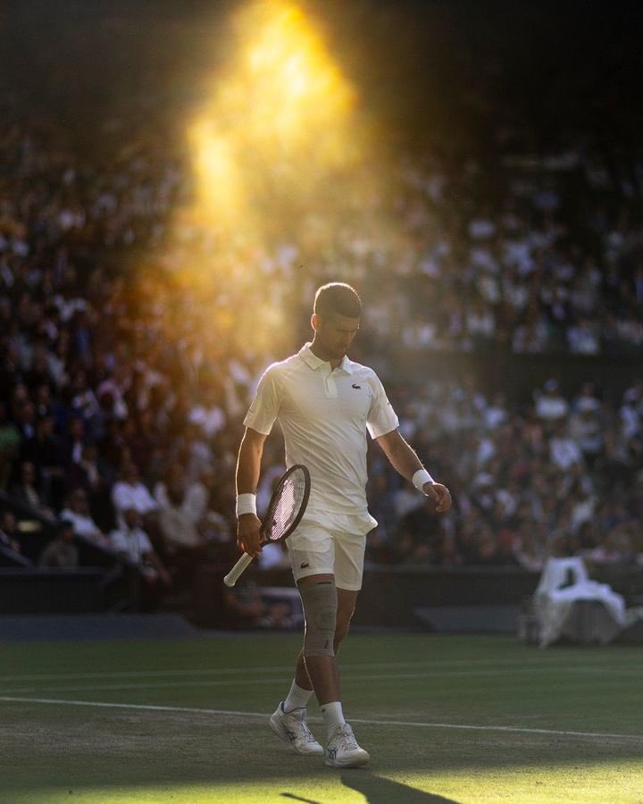 JANE79591745's tweet photo. I guess we didn't know it then, #NoleFam, but the *golden* glow over @DjokerNole at #Wimbledon2024 was *foreshadowing* --> 🥇🌟 💛 https://t.co/2fIlLHaN8e