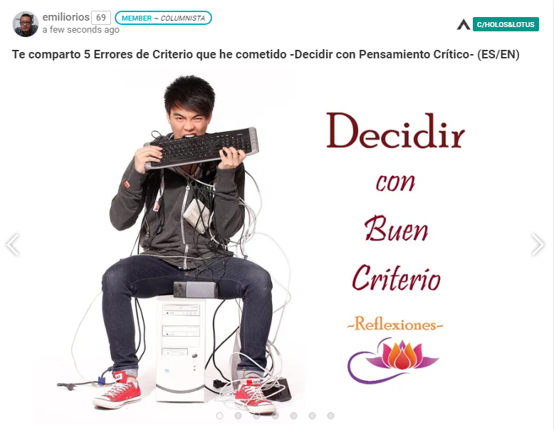 En domingo de reflexiones: Tomar deciones correctas amerita del buen criterio; en #Hive
"Te comparto 5 Errores de Criterio que he cometido -Decidir con Pensamiento Crítico- (ES/EN)"
peakd.com/hive-131951/@e…
#spanish #life #wellness