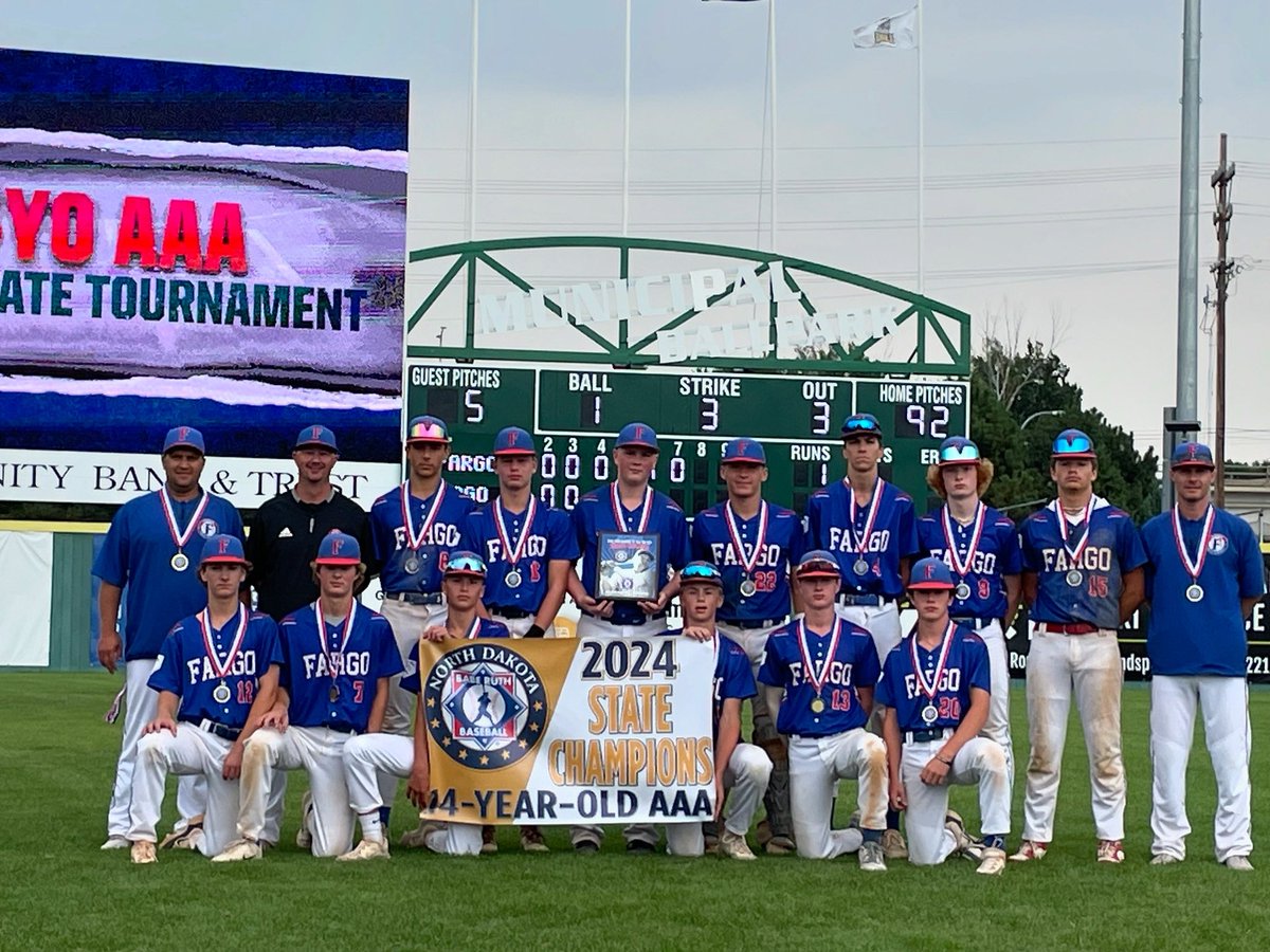 🏆 👏 Congratulations to the Fargo 61s Blue team on winning the 14U AAA ND State championship!