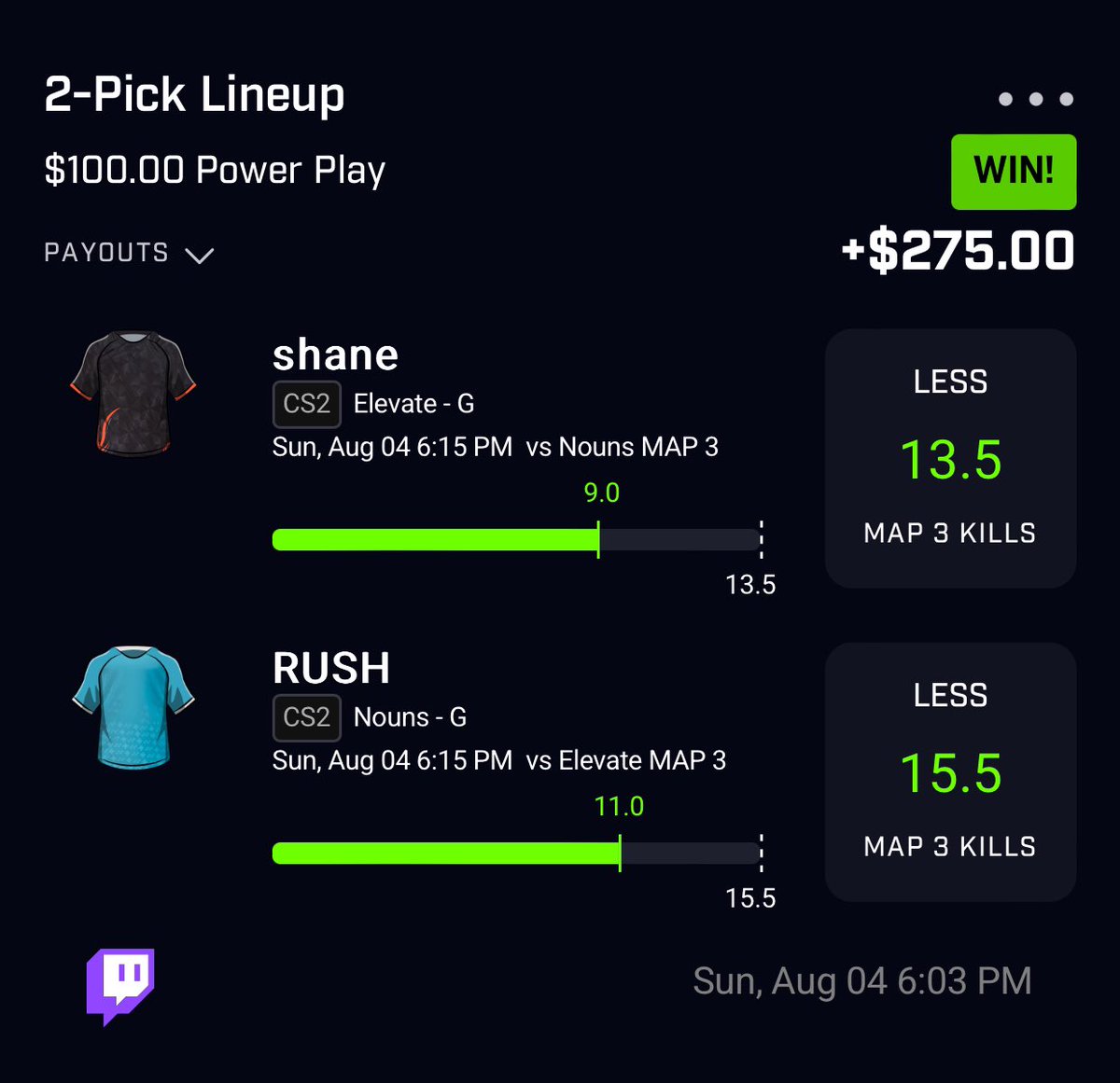 🚨🔫😈☢️🚨 BANG‼️2 Man Power 💪🏽 Cash it 💵🤑🔋🔋✅ like RT and follow if you cashed with us and if yall want me to drop more for the X community 🙌🏽🏦🏧💵🫱🏽‍🫲🏻👇🏽❤️ 
#PrizePicks #FreePicks #FreePlays #CS2 #PlayerProps #GamblingX #GamblingTwitter #GamblingCommunity #CashOut #NUKE #BANG