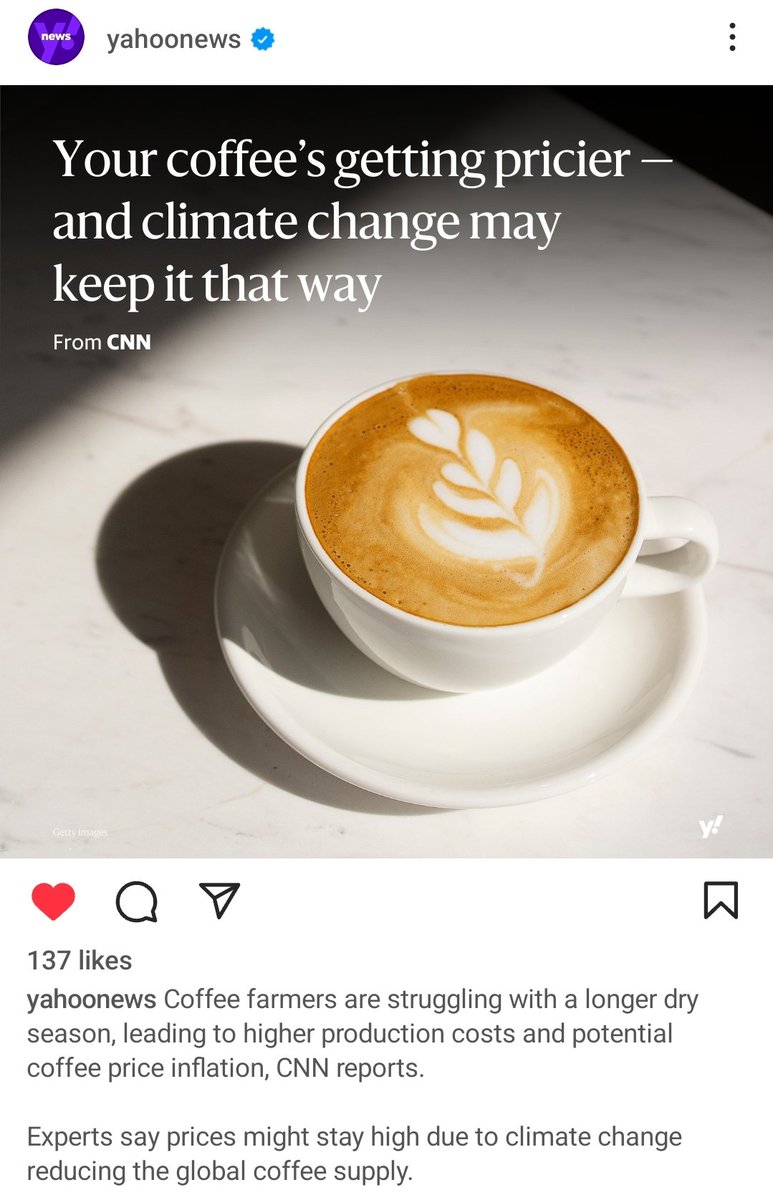 Climate change, supply issues, and global conflicts create a "perfect storm" for the coffee industry. 

Our daily cups may become a luxury, and wallets might feel the pinch.

#coffee #climatechange #sustainability #SDGs #GlobalGoals #environment <a href="/YahooNews/">Yahoo News</a>