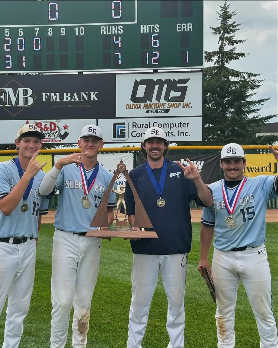 Our season may have ended, but we our guys brought home some hardware. Congrats to the back to back State D2 Legion Champs! 
Head Coach - <a href="/haala_zach/">Zach Haala</a> 
Most Outstanding Player- Arian Saenz
All Tournament Team- <a href="/Talan01646850/">Talan</a>
And Kayden Klein