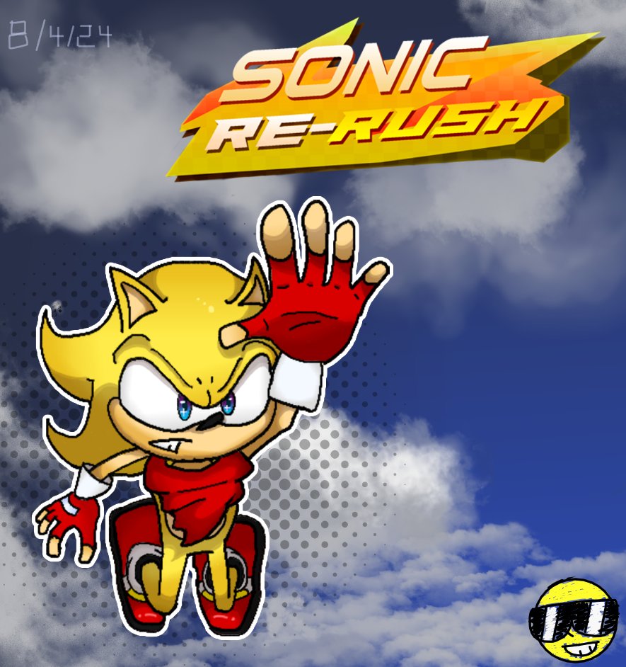 Decided to come back to do ANOTHER Sonic Re-Rushed drawing. This time it's Super Sonic (and some perspective practice