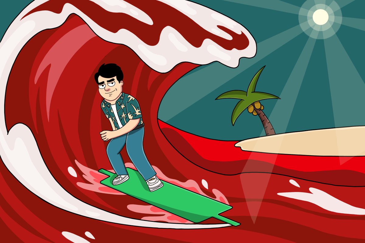 DannyDegens's tweet image. Riding the waves in the sea of red. 

$DANNY