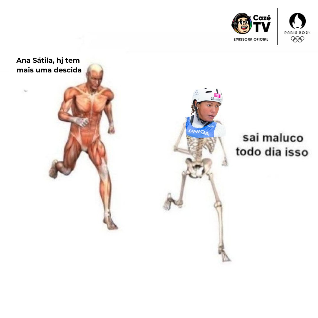 CazeTVOficial's tweet image. ANA SÁTILA, CORRE AQUI 🗣

A póbi da @anasatila_vargas, meu Deus, todo dia uma descida diferente. 🤣🤣🤣  Desde que as #OlimpíadasNaCazéTV começaram, ela descansou um total de 20 minutos, coitada. E a torcida também tá aqui, INCANSÁVEL! Vamo pra MAIS!!!

#EsportesDaSorte