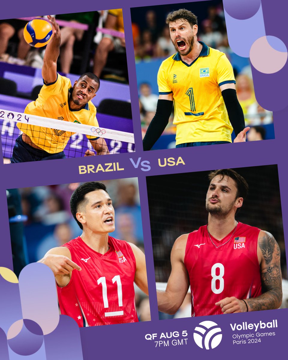 volleyballworld's tweet photo. Men's Quarterfinals TODAY 🤩!

8 world class will battle it out in @paris2024 for a spot in the SEMIFINALS so who will STAY &amp; who will GO?

➡️ August 5 Live score &amp; stats: https://t.co/AwGM1fu5V2

🛍️ Buy your own Olympic #Volleyball: https://t.co/ka1N7n0EiH

🏐 #Paris2024 https://t.co/4OP3TyhTzx