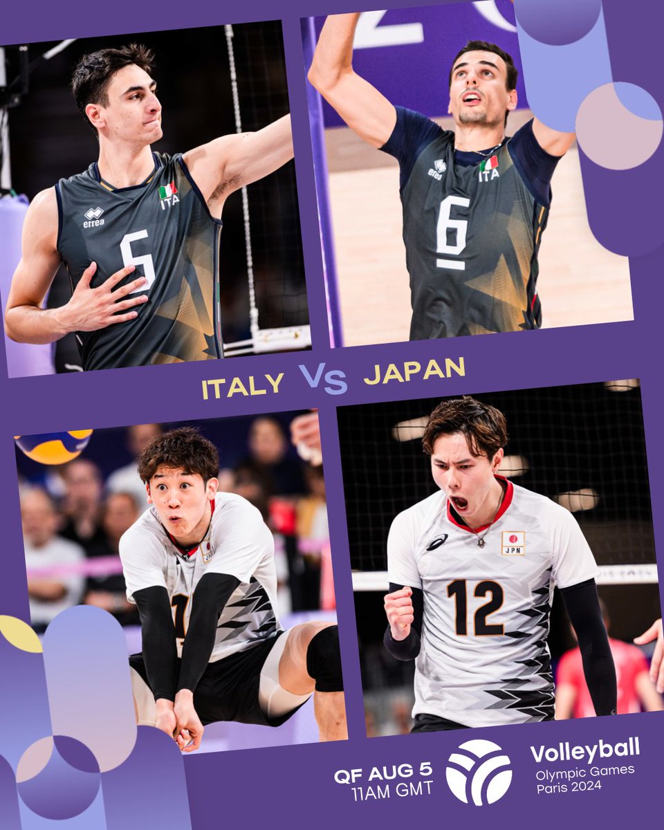 volleyballworld's tweet photo. Men's Quarterfinals TODAY 🤩!

8 world class will battle it out in @paris2024 for a spot in the SEMIFINALS so who will STAY &amp; who will GO?

➡️ August 5 Live score &amp; stats: https://t.co/AwGM1fu5V2

🛍️ Buy your own Olympic #Volleyball: https://t.co/ka1N7n0EiH

🏐 #Paris2024 https://t.co/4OP3TyhTzx