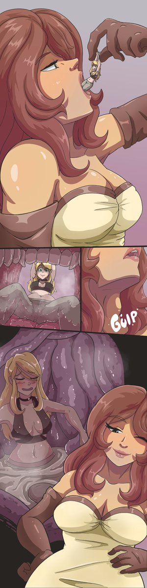 vaderaz's tweet photo. Project for TerryLarka, featuring Fujiko and Rebecca from Lupin the third!

I would try to come up with a witty explanation of this scene ... but I don't know the show at all! xD They seem to be enjoying themselves though xP
#sizetwitter #vore https://t.co/SXHGPx3KwE