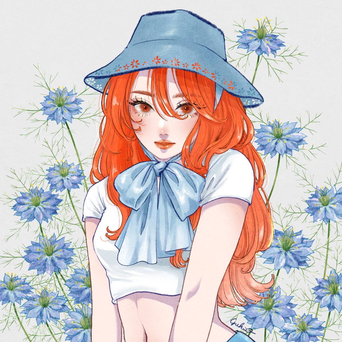 TOKYOWANNOBORA's tweet photo. #私はこういう絵師です見た絵師全員参加

花とリボンと真顔の女がすきです🫰 https://t.co/iLFzXoBTZd