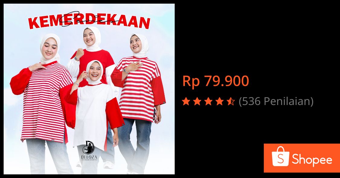 trudday's tweet image. Kaos Merah Putih Spesial Kemerdekaan Atasan Striped Mix Color Wanita Terbaru Indonesia by Deloza dengan harga Rp79.900. Dapatkan di Shopee sekarang! buff.ly/46vlP1n  #shopee #shopeepromo #merahputih #promoshopee #shopeeindonesia #belanja #onlineshop