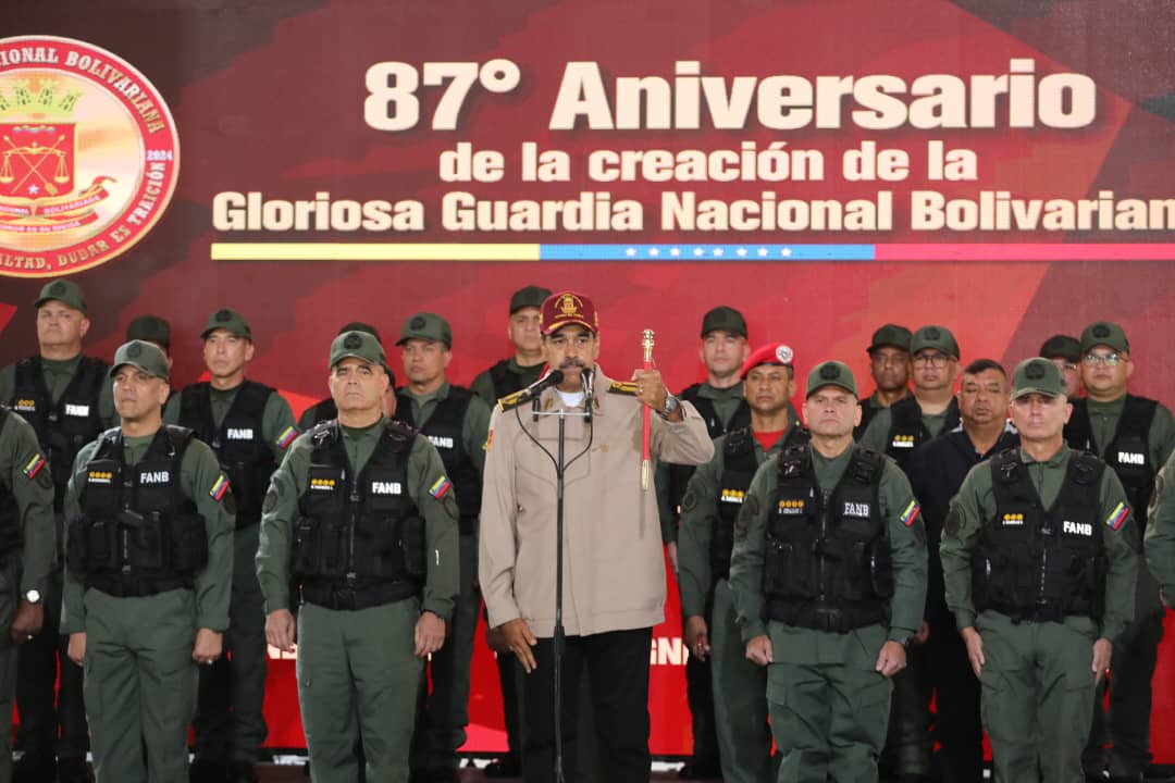 ElioEstrada18's tweet image. #4Ago || Con la presencia de nuestro Presidente y Comandante en Jefe de la FANB @NicolasMaduro, el Alto Mando Militar y los dignos Centinelas de la Patria, celebramos el acto con motivo del 87º Aniversario de la benemérita y cohesionada Guardia Nacional Bolivariana.…