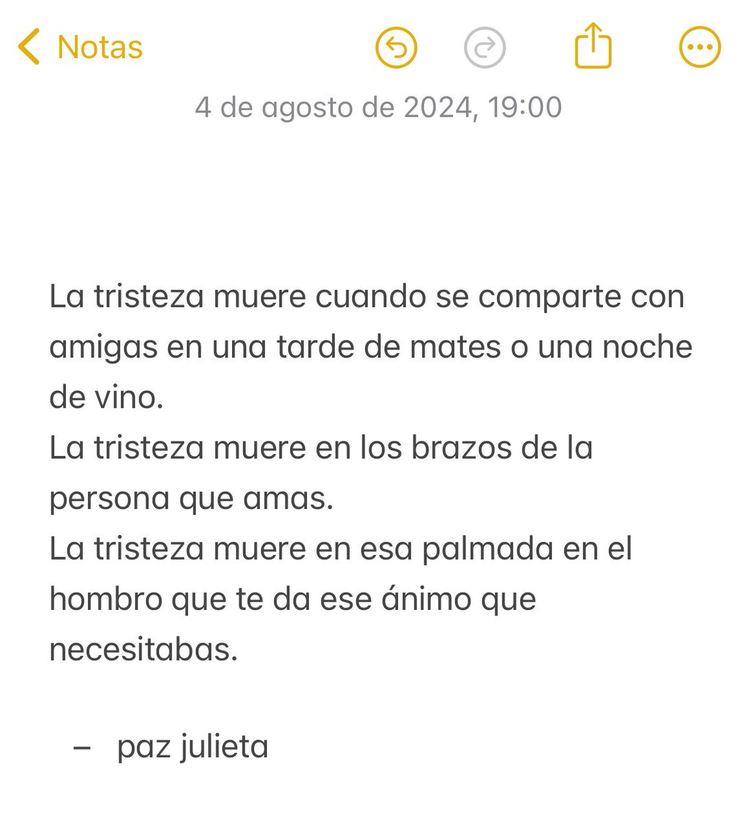 “La tristeza muere”