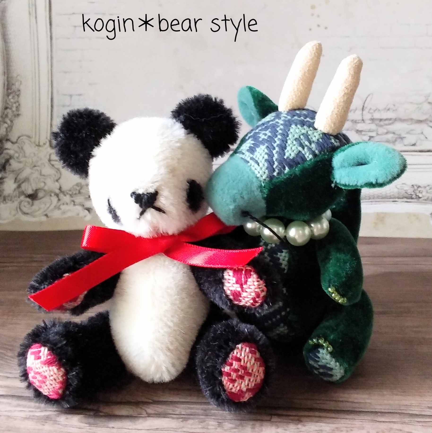 作家さま　パンダのぬいぐるみ　テディベア　ハンドメイド 作家さまパンダのぬいぐるみテディベアハンドメイド