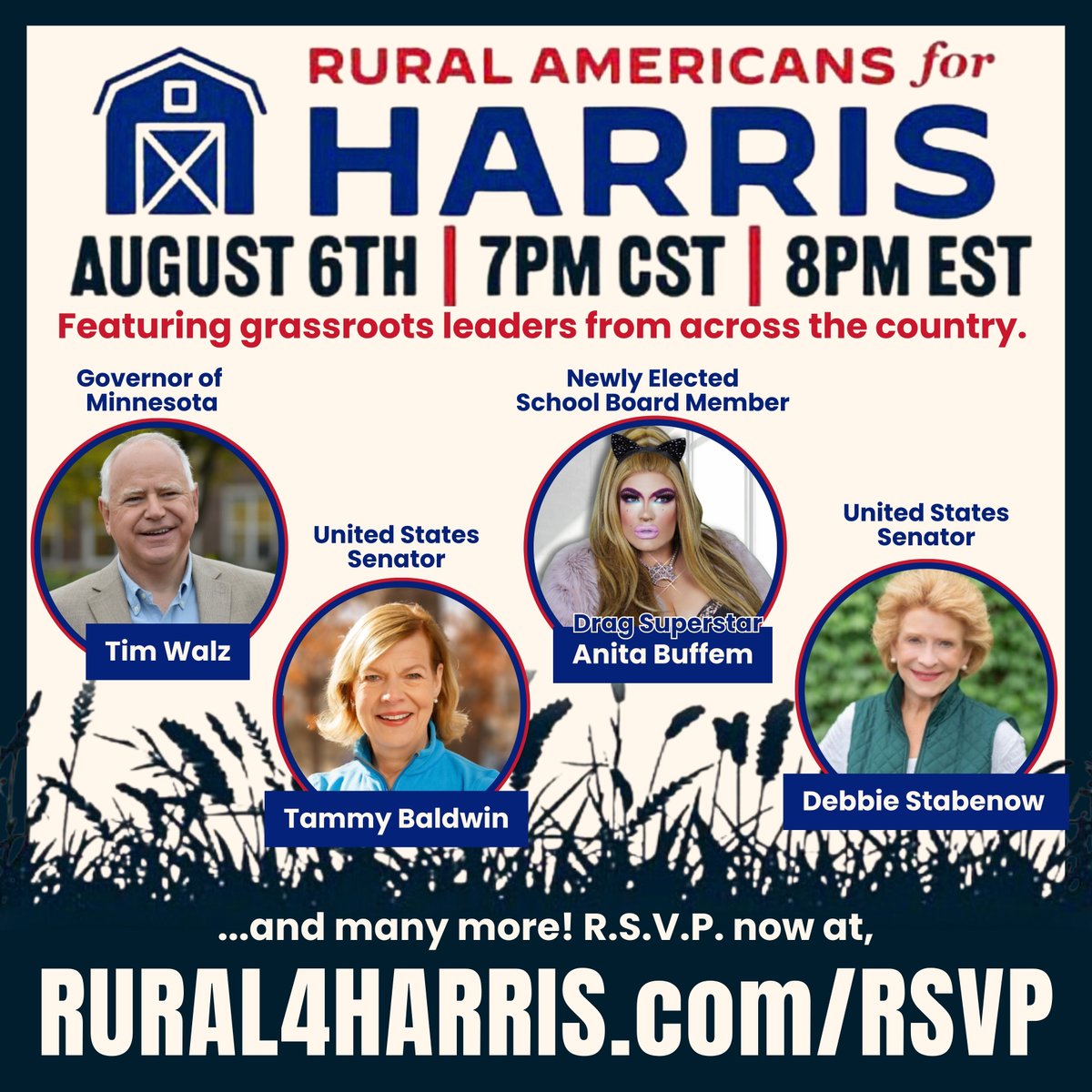 Join me Tues for this national, virtual event. I am LGBTQ,  small biz owner, disabled &amp; 1st drag queen elected to a U.S. board of education &amp; I am so honored to have been asked to speak for our community.  RSVP now at Rural4Harris.com/RSVP
<a href="/TheOutrunCo/">The Outrun Coalition</a> #rural4harris