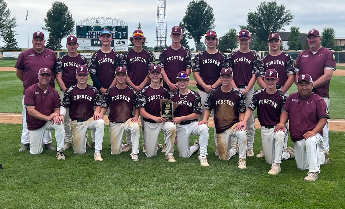 After a tough 4-3 loss to the #1 ranked Sleepy Eye, Fosston shut out Rushford to finish 3rd.  Sleepy Eye would go on to win the Championship for the 2nd straight year. Fosston wins NW Sub-State for the first time ever &amp; finishes 3rd at the State Tournament ⚾️ #FosstonBaseball