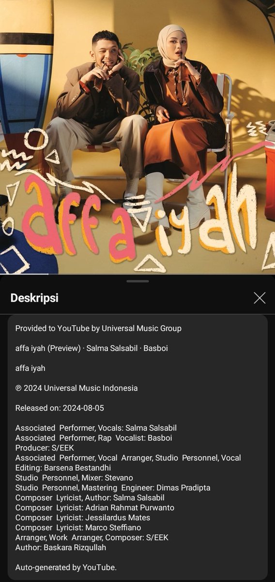 SalmineBandung's tweet photo. Pernah bangun tidur tau-tau dikagetin sama notif Youtube Salma Salsabil up Preview lagu baru gak dek? Jangan ya dek ya.. Jangan....
.
CHECK THIS OUT! 
https://t.co/2bXopyEjJd

#fifthsals #AffahIyah #SalmaSalsabilXBasboi https://t.co/GJE2xCQSs3
