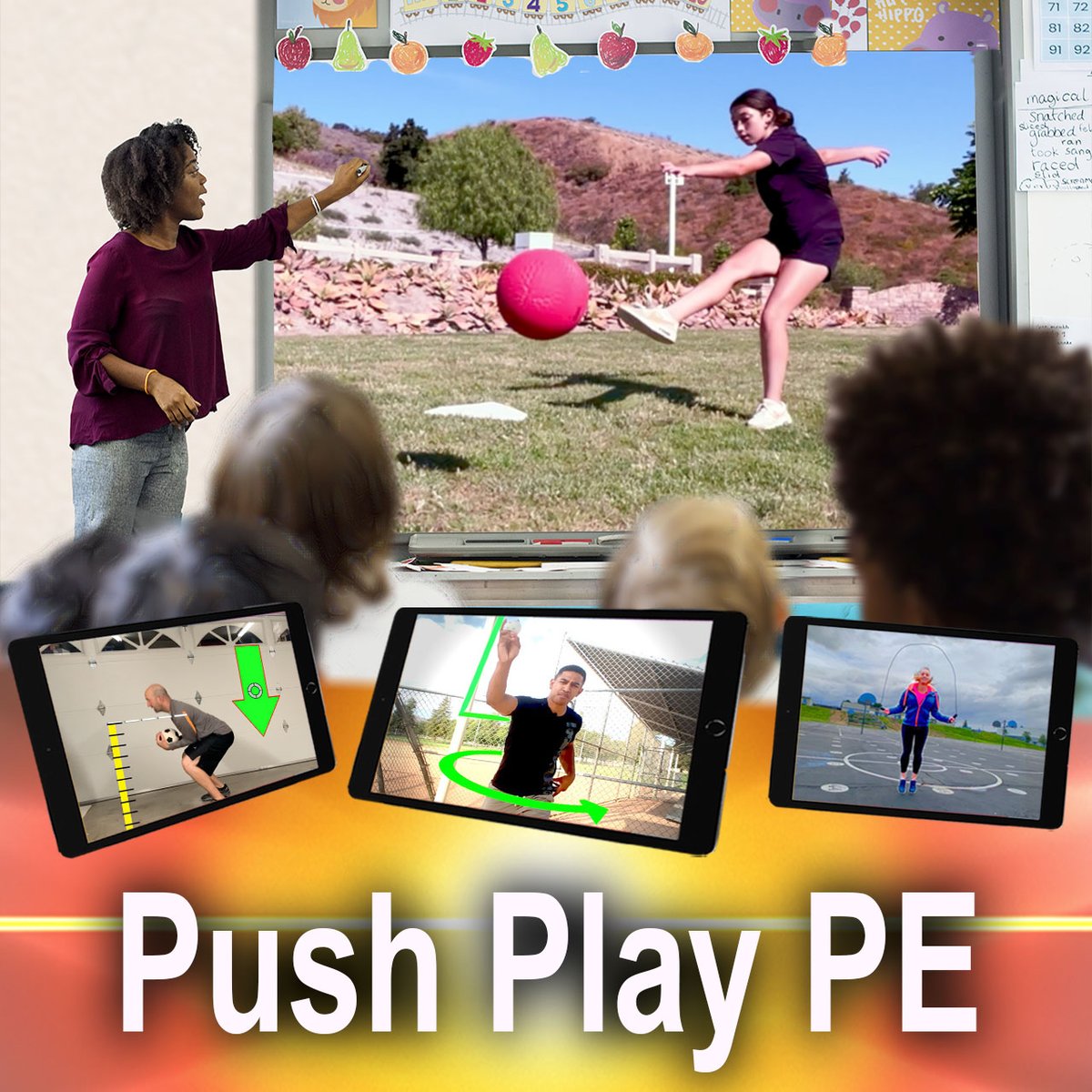 PushPlayPE's tweet photo. Are your elementary campuses ignoring PE?  Would an affordable on-demand PE Coach help?  Teachers can now show on-demand PE Standards before students go play.  See how CA's 3rd largest district, Long Beach Unified, has fixed their elementary PE.  https://t.co/xUZPTpcEP9 https://t.co/bPqd6IJzaf