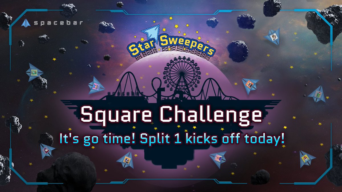 spacebarxyz's tweet photo. Star Sweepers Square Challenge Split 1 Kick-off!
​
The Star Sweepers Square Challenge Split 1 has officially begun!
​
This new initiative aims to boost player engagement and offer a more inclusive reward structure within the Star Sweepers game ecosystem.
​
Consistent participation and collaboration with your Square members are key. Gather those Star Sweepers Scores, encourage each other to play every day, share tips on improving your skills, and together, become the number one Square in Star Sweepers on Spacebar!