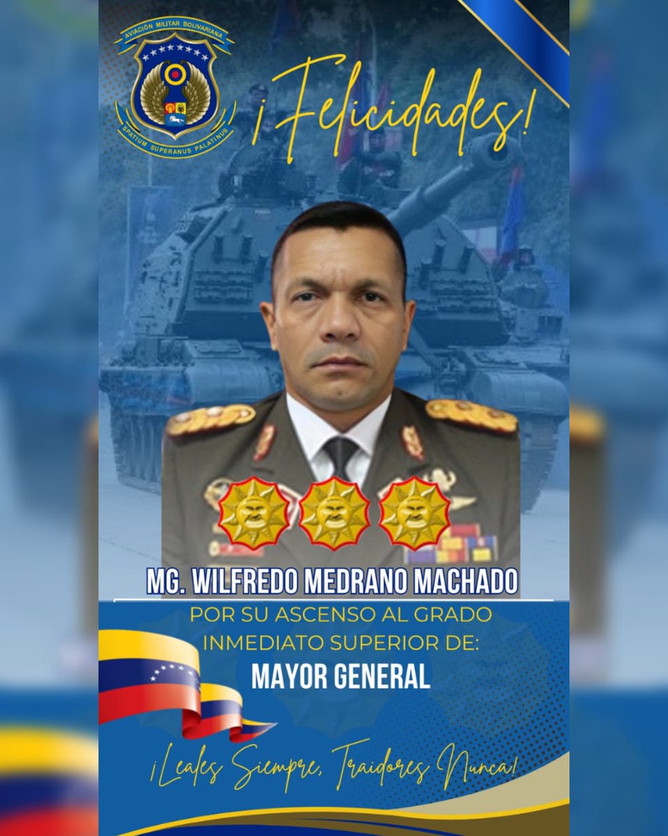 AMB_FANB's tweet image. La @AMB_FANB se complace en felicitar al MG. Wilfredo Alexandre Medrano Machado, MG. Rubén Darío Belzares Escobar y MG. Omar Enrique Pérez De La Rosa, del @somos_ejercito, por su ascenso al grado inmediato superior. ¡Seguimos trabajando por nuestra patria Venezuela!